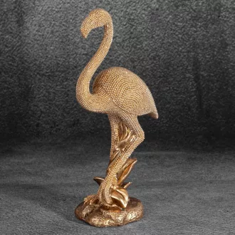   Elegáns, exkluzív flamingó dekorfigura különleges gyöngyhatású textúráva 12X8X27 cm