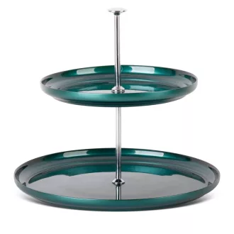  Emeletes kínáló tál, türkiz színben