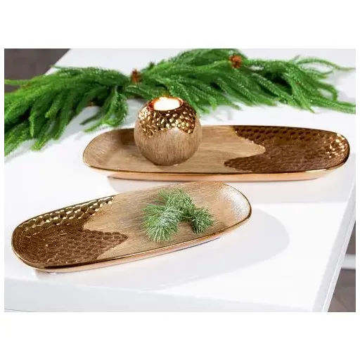 Bronz színű tál 18x42cm