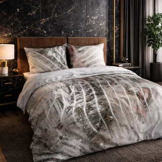   Prémium designer ágyneműhuzat – modern absztrakt mintával, szürke-bézs árnyalatokkal 200x220, 70x80x2db