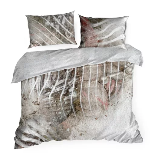 Prémium designer ágyneműhuzat – modern absztrakt mintával, szürke-bézs árnyalatokkal 200x220, 70x80x2db