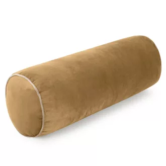   Arany színű  bársony henger díszpárna – Elegáns dekoráció nappaliba és hálószobába  -egyedi szabású párnabelsővel-  15 x 45 cm