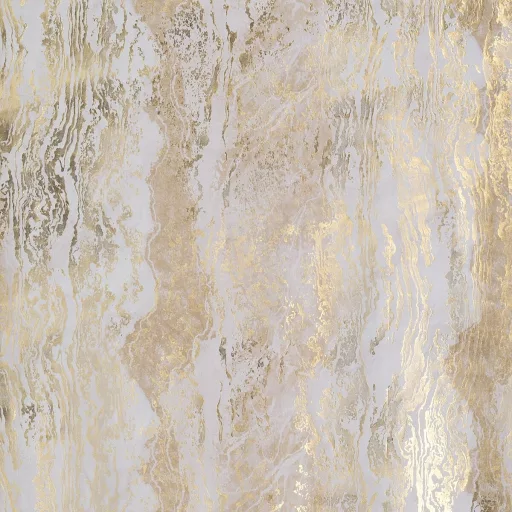 Arany árnyalatú készfüggöny ,aranyló- festett hatású mintázattal – fém ringlivel rúdkarnishoz 135X250cm
