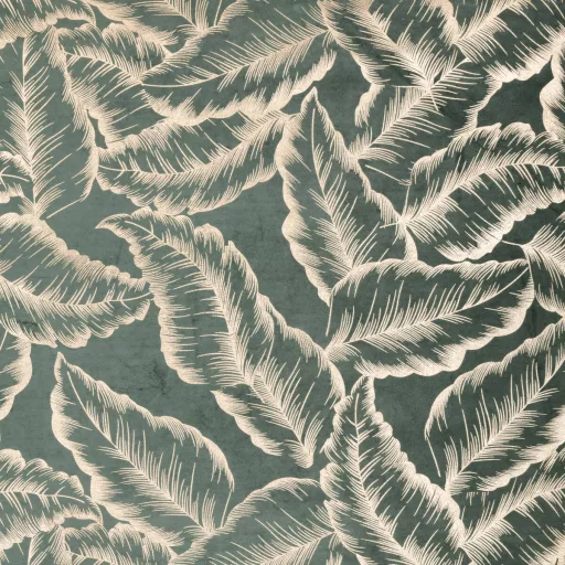 Elegáns levélmintás sötétítő függöny finom arany mintázattal és modern ringlis kialakítással 140X250cm 