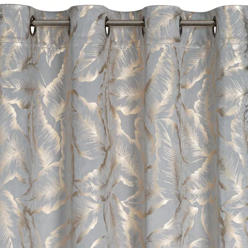 Elegáns levélmintás sötétítő függöny finom arany mintázattal és modern ringlis kialakítással 140X250cm 