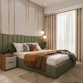   Elegáns levélmintás sötétítő függöny finom arany mintázattal és modern ringlis kialakítással 140X250cm 