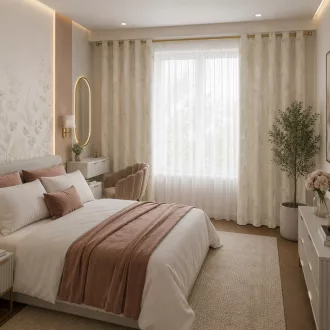   Krém színű bársony dekorfüggöny arany márványmintával – Elegáns készfüggöny ––arany fém ringlivel rúdkarnishoz 140X250cm 