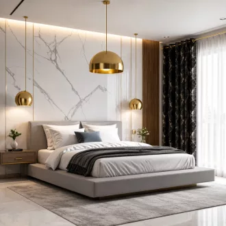   Fekete színű bársony dekorfüggöny aranyló márványmintával – Elegáns készfüggöny ––fém ringlivel rúdkarnishoz 140X250cm 