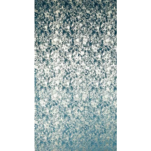 Mély petrolkék árnyalatú bársony készfüggöny ,aranyló- festett hatású mintázattal ––fém ringlivel rúdkarnishoz 140X250cm 