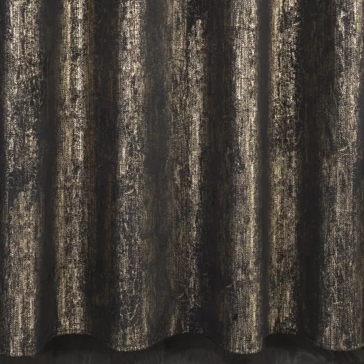 Fekete árnyalatú bársony készfüggöny ,aranyló esőszerű  mintázattal ––arany fém ringlivel rúdkarnishoz 140X250cm 