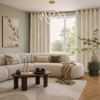   Krém árnyalatú bársony készfüggöny ,aranyló esőszerű  mintázattal ––arany fém ringlivel rúdkarnishoz 140X250cm 