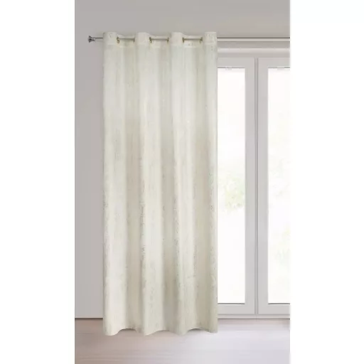 Krém árnyalatú bársony készfüggöny ,aranyló esőszerű  mintázattal ––arany fém ringlivel rúdkarnishoz 140X250cm 