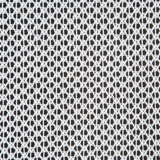 Fehér hálós mintás voile készfüggöny – modern geometrikus textúrával, fényáteresztő függöny - fémkarikákkall, rúdkarnishoz. 140X250cm 