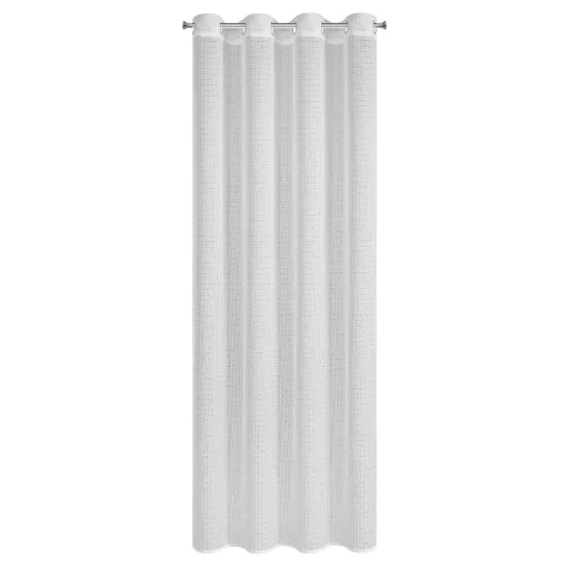 Fehér struktúrált voile készfüggöny– modern, fényáteresztő függöny ringlis kivitelben 140X250cm 