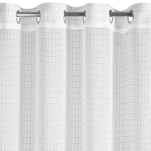 Fehér struktúrált voile készfüggöny– modern, fényáteresztő függöny ringlis kivitelben 140X250cm 