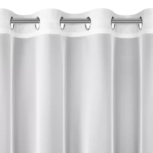 3D virágmintás fehér voile készfüggöny – elegáns, fényáteresztő függöny fémkarikákkal, rúdkarnishoz. 140X250cm 