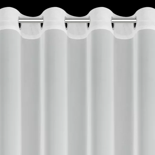 3D virágmintás fehér voile készfüggöny gyöngy díszítéssel – elegáns, fényáteresztő függöny fémkarikákkal, rúdkarnishoz. 140X270cm 