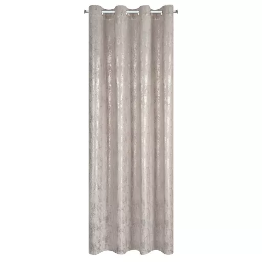 Különleges beige -pezsgőszínű dekorfüggöny fényes  mintával –fém  ringlivel rúdkarnisra 140X250cm 