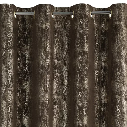 Különleges bronzbarna -pezsgőszínű dekorfüggöny fényes  mintával –fém  ringlivel rúdkarnisra 140X250cm 
