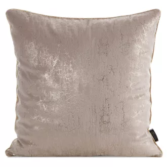   Prémium bársony díszpárna huzat beige-arany fényű textúrával – elegáns luxus dekor párna,  párnabelsővel 45x45cm