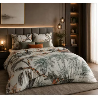   Prémium trópusi virágmintás pamut-szatén ágyneműhuzat garnitúra – virágmintás, elegáns  design 200x220, 70x80x2db 