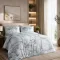 Szürke pálma mintás Designer  ágyneműhuzat – modern trópusi minimal design200x220, 70x80x2db
