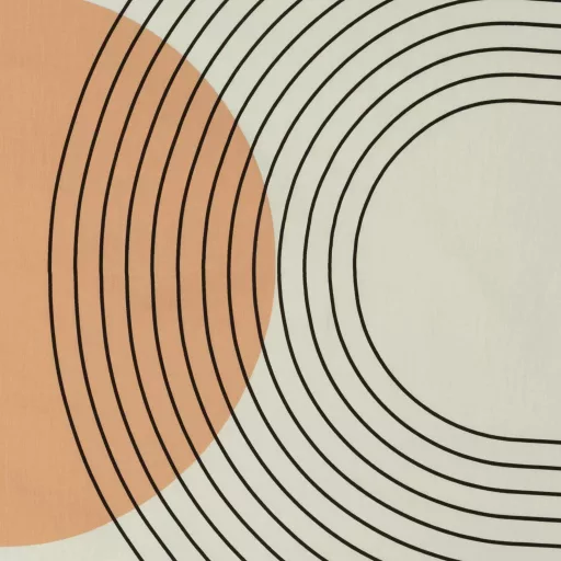 Modern geometrikus ágyneműhuzat – bézs köríves design, minimal stílus 160x200, 70x80x2db