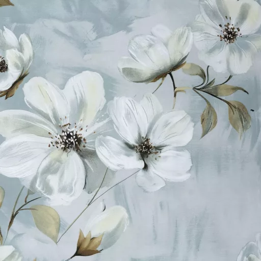 Elegáns virágmintás pamut ágyneműhuzat – pasztell kék-fehér, modern prémium design  140x200, 70x80x1db