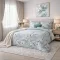 Elegáns virágmintás pamut ágyneműhuzat – pasztell kék-fehér, modern prémium design  160x200, 70x80x2db