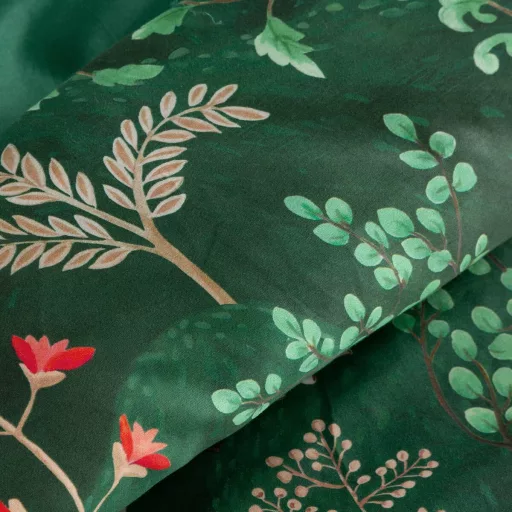 Prémium zöld erdei mintás ágyneműhuzat garnítúra – botanical luxury kollekció 160x200, 70x80x2db