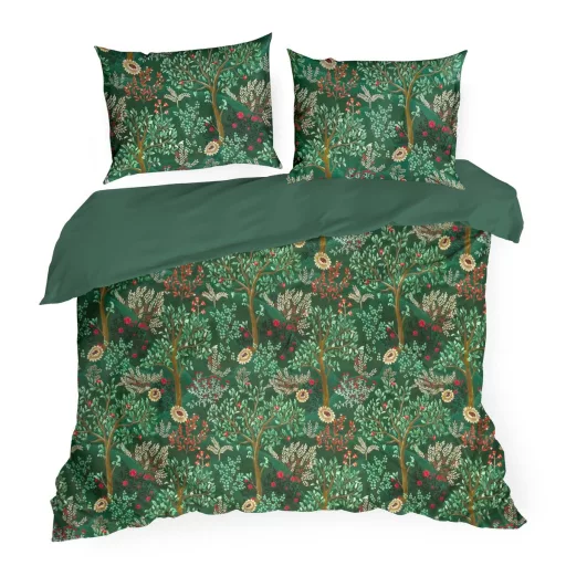 Prémium zöld erdei mintás ágyneműhuzat garnítúra – botanical luxury kollekció 200x220, 70x80x2db