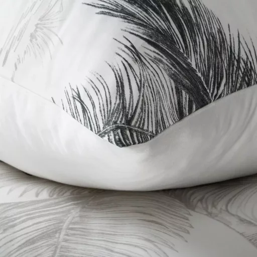 Fekete-fehér pálma mintás ágyneműhuzat – modern trópusi minimal design200x220, 70x80x2db
