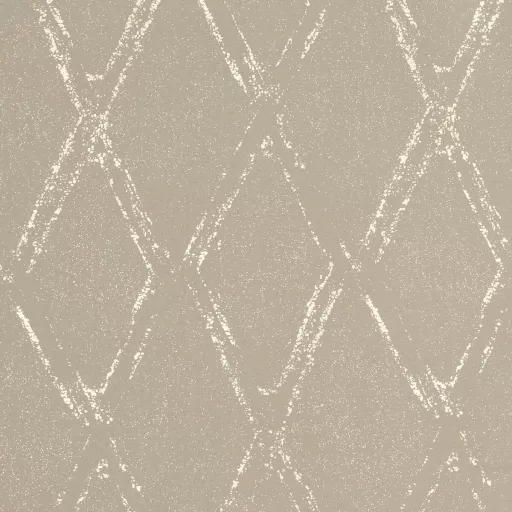 Különleges beige-arany sötétítő függöny modern rombuszmintával – Elegáns mikroszálas  dekorfüggöny fényes  mintával – arany színű ringlikkel 140X250cm 