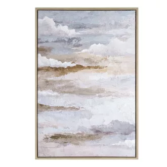   Elegáns absztrakt vászonkép mély sötétkék,pasztell szinekkel 60X90 cm