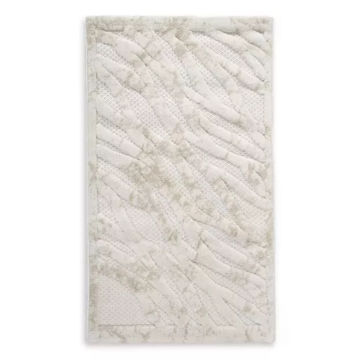 Elegáns krém és bézs szőnyeg modern hullám mintával, finom vonalvezetésű és harmonikus térhatású 80x150cm