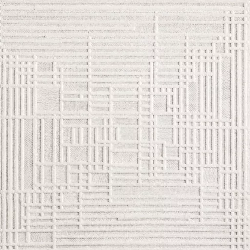 Modern krém-fehér geometrikus szőnyeg – 3D mintás elegáns szőnyeg– puha, elegáns nappali szőnyeg, texturált minimalista designer szőnyeg 200x290cm