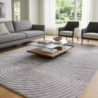   Modern 3D hullámmintás szőnyeg szürke színben – puha, elegáns nappali szőnyeg, texturált minimalista designer szőnyeg ,TÖBB MÉRETBEN- 16900 Ft-79900 Ft-ig 
