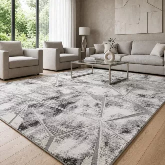   Modern krém-fehér-szürke geometrikus szőnyeg – 3D mintás elegáns szőnyeg– puha, elegáns nappali szőnyeg, texturált minimalista designer szőnyeg ,TÖBB MÉRETBEN , 13900-5300Ft- ig 