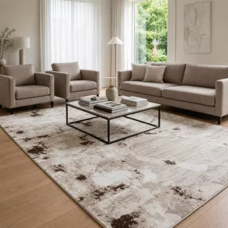   Stílusos krém és bronz modern szőnyeg absztrakt mintával, puha tapintás, elegáns megjelenés, texturált minimalista designer szőnyeg ,TÖBB MÉRETBEN , 16900-79900Ft- ig 