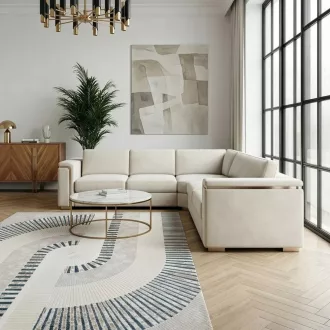   Modern krém alapon kék geometrikus mintás  szőnyeg – 3D mintás elegáns szőnyeg– puha, elegáns nappali szőnyeg, texturált minimalista designer szőnyeg,TÖBB MÉRETBEN , 16900-52800Ft- ig 