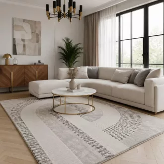   Modern taupe alapon szürke geometrikus mintás  szőnyeg – 3D mintás elegáns szőnyeg– puha, elegáns nappali szőnyeg, texturált minimalista designer szőnyeg ,TÖBB MÉRETBEN , 16900-79900Ft- ig 