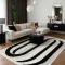 Modern fekete-fehér absztrakt szőnyeg rojtos szegéllyell– puha, elegáns nappali szőnyeg, texturált minimalista designer szőnyeg ,TÖBB MÉRETBEN , 16900-79900Ft- ig 
