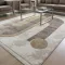 Modern beige-barna absztrakt szőnyeg rojtos szegéllyell– puha, elegáns nappali szőnyeg, texturált minimalista designer szőnyeg ,TÖBB MÉRETBEN , 16900-79900Ft- ig 