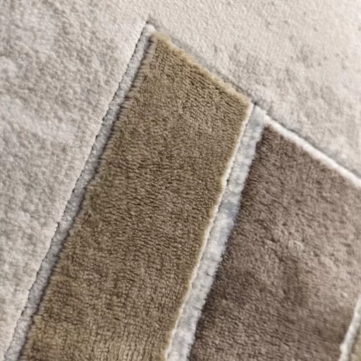 Modern beige-barna absztrakt szőnyeg rojtos szegéllyell– puha, elegáns nappali szőnyeg, texturált minimalista designer szőnyeg ,TÖBB MÉRETBEN , 16900-79900Ft- ig 