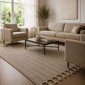   Elegáns sötétbeige színű  szőnyeg finoman kidolgozott geometrikus mintázattal és puha, kellemes tapintású felülettel –  elegáns nappali szőnyeg, texturált minimalista design ,TÖBB MÉRETBEN 13900 Ft-40000 Ft-ig 