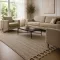 Elegáns sötétbeige színű  szőnyeg finoman kidolgozott geometrikus mintázattal és puha, kellemes tapintású felülettel –  elegáns nappali szőnyeg, texturált minimalista design ,TÖBB MÉRETBEN 13900 Ft-40000 Ft-ig 