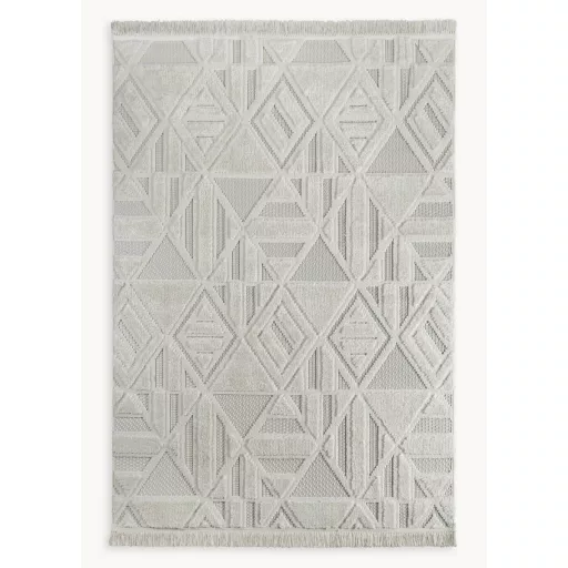 Elegáns világos szürke szőnyeg finoman kidolgozott geometrikus mintázattal és puha, kellemes tapintású felülettel –  elegáns nappali szőnyeg, texturált minimalista design  TÖBB MÉRETBEN 13900 Ft-40000 Ft-ig