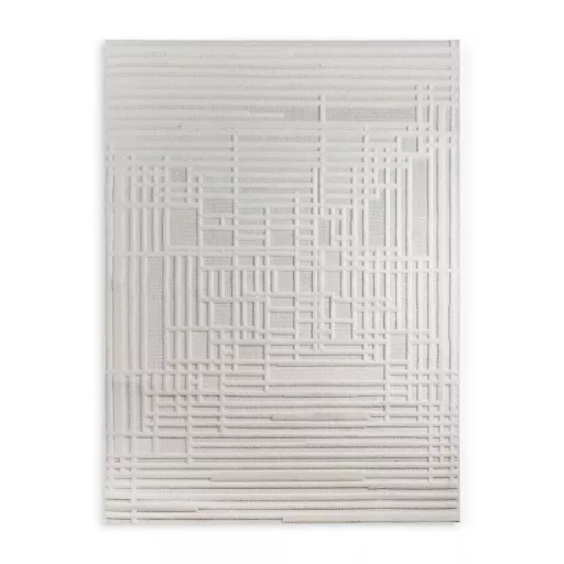 Modern krém-fehér geometrikus szőnyeg – 3D mintás elegáns szőnyeg– puha, elegáns nappali futószőnyeg, texturált minimalista designer szőnyeg 140x190cm