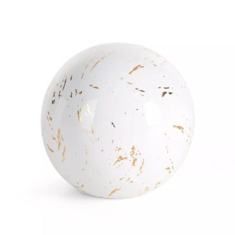 Fehér-arany márvány hatású dekorációs kerámiagömb