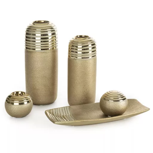 Arany színű modern tál, asztali dísz